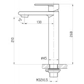 Смеситель для раковины BelBagno Nova хром матовый