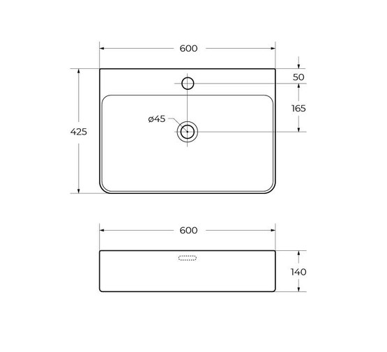 Раковина чаша BelBagno BB1338 60 см