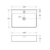 Раковина чаша BelBagno BB1338 60 см