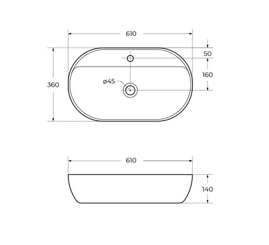 Раковина чаша BelBagno BB1346 61 см