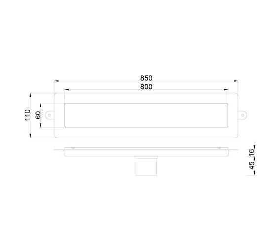 Водоотводящий желоб Boheme Premium Linear 800 с решеткой хром 