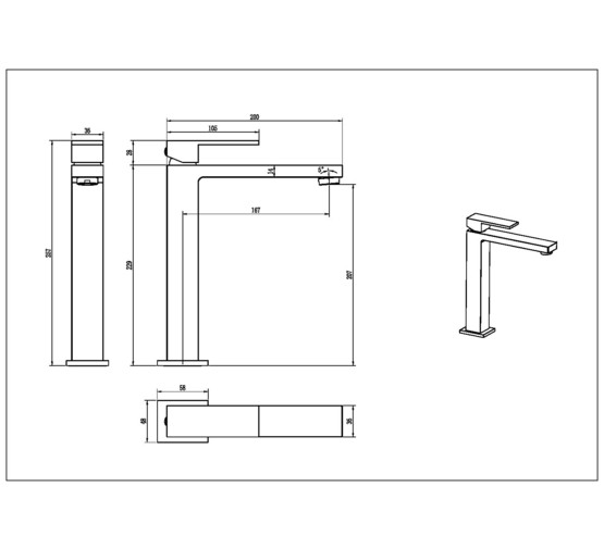 Смеситель для раковины Boheme Qubic 472-G золото