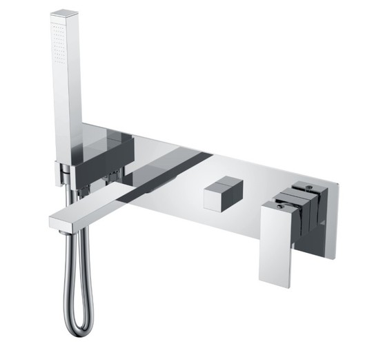 Смеситель для ванны Boheme Qubic встраиваемый хром