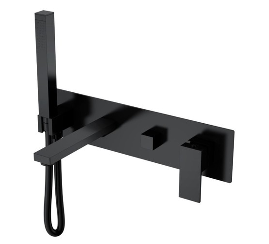 Смеситель для ванны Boheme Qubic встраиваемый черный матовый