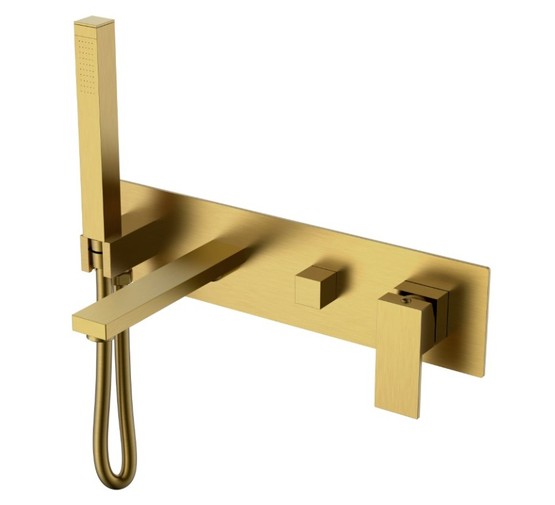 Смеситель для ванны Boheme Qubic встраиваемый бронза 