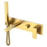 Смеситель для ванны Boheme Qubic встраиваемый золото матовое