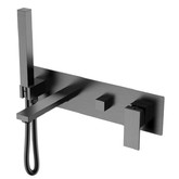 Смеситель для ванны Boheme Qubic встраиваемый оружейная сталь