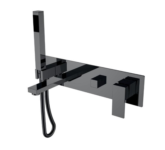 Смеситель для ванны Boheme Qubic встраиваемый графит