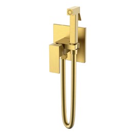 Гигиенический душ Boheme Qubic 477-MG со смесителем золото матовое