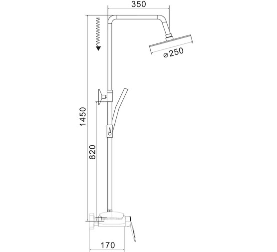 Душевая система Rose R1136 хром