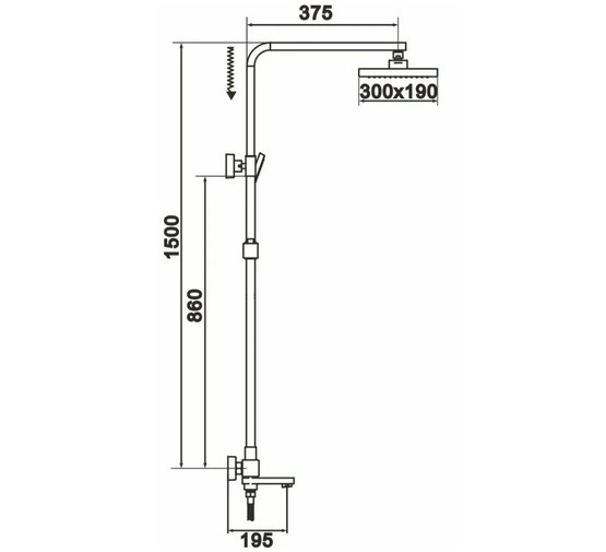 Душевая система Rose R1036 хром