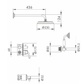 Душевая система Rose R02365E золото