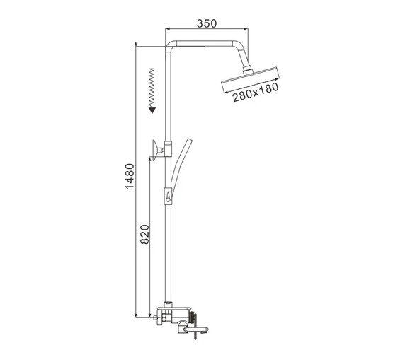 Душевая система Rose R2536F белый/хром