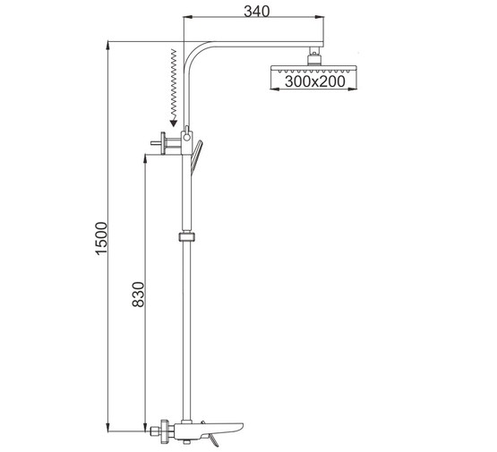 Душевая система Rose R1636F белый/хром