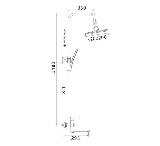 Душевая система Rose R2136F белый/хром