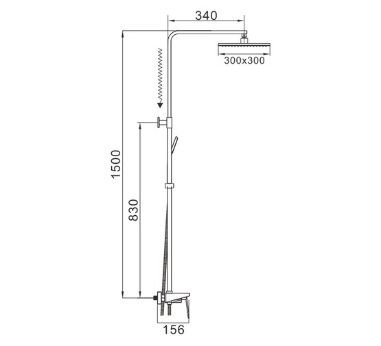 Душевая система Rose R2036 хром