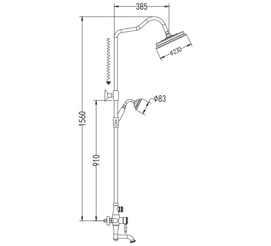 Душевая система Rose R0436Q бронза