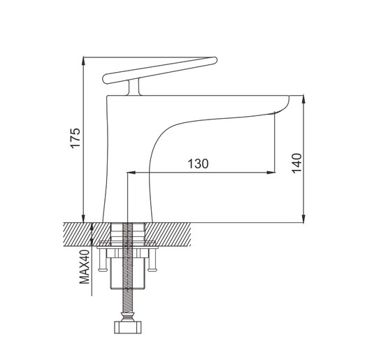 Смеситель для раковины Rose R1601F белый/хром