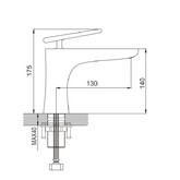 Смеситель для раковины Rose R1601F белый/хром