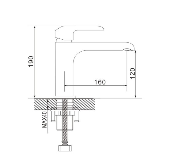 Смеситель для раковины Rose R2101F-1  белый/хром