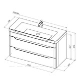 Тумба подвесная Aquanet София 105 2 ящика белый