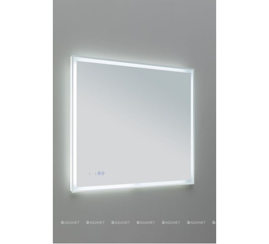 Зеркало Aquanet Оптима 80 LED с часами белый