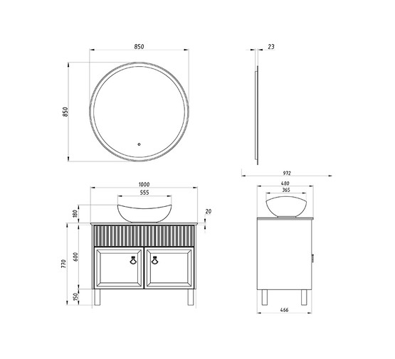 Тумба напольная ASB-Woodline Риола 100 белый