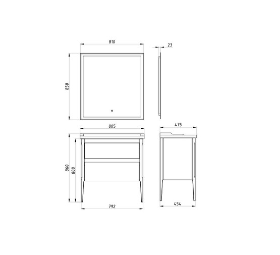 Комплект мебели ASB-Woodline Лорена 80 бежевый