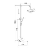 Душевая система Rose R1836H черный матовый