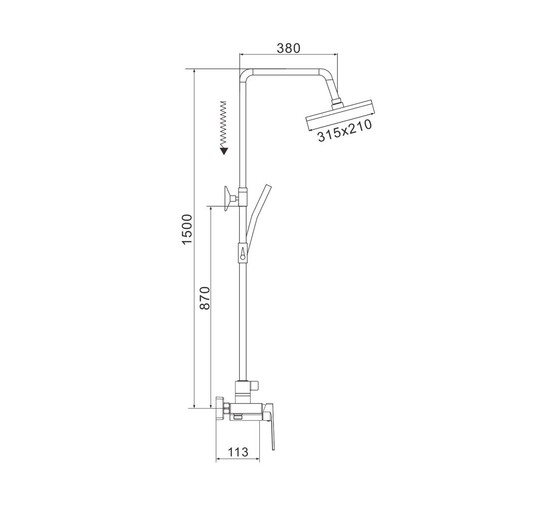 Душевая система Rose R1836-6 хром