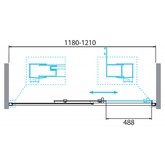 Душевая дверь BelBagno DUE-BF-1-120-C-Cr 120 см хром, прозр.стекло 