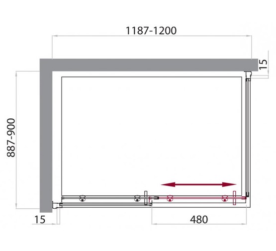 Душевой угол BelBagno UNO-AH-1-120/90-C-Cr 1200x900 хром, прозр.стекло 