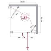 Душевой угол BelBagno KRAFT-A-12-80-C-Cr-R 800x800 хром, прозр.стекло 