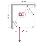 Душевой угол BelBagno KRAFT-A-12-90-C-Cr-L 900x900 хром, прозр.стекло 