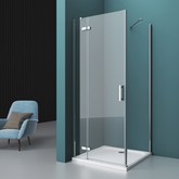 Душевой угол BelBagno KRAFT-AH-12-100/80-C-Cr-L 1000x800 хром, прозр.стекло 