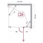 Душевой угол BelBagno KRAFT-AH-12-120/90-C-Cr-R 1200x900 хром, прозр.стекло 