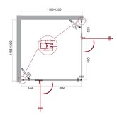 Душевой угол BelBagno KRAFT-A-22-120-C-Cr 1200x1200 хром, прозр.стекло 