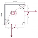 Душевой угол BelBagno KRAFT-AH-22-90/80-C-Cr-L 900x800 хром, прозр.стекло 