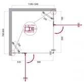 Душевой угол BelBagno KRAFT-AH-22-120/80-C-Cr-L 1200x800 хром, прозр.стекло 