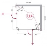 Душевой угол BelBagno KRAFT-AH-22-120/80-C-Cr-R 1200x800 хром, прозр.стекло 