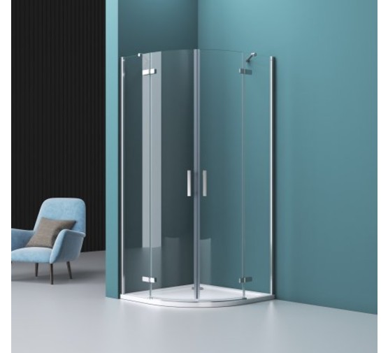 Душевой угол BelBagno KRAFT-R-2-90-C-Cr 900x900 хром, прозр.стекло 