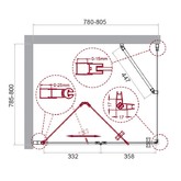 Душевой угол BelBagno ALBANO-AS-1-80-C-Cr 800x800 хром, прозр.стекло 