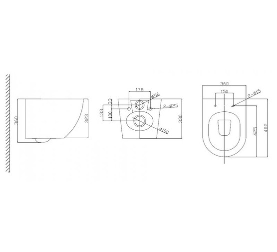 Унитаз подвесной BelBagno Uno BB3105CHR-BS/SC безободковый со смесителем микролифт