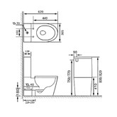 Унитаз компакт SantiLine SL-5014SM-BD со смесителем безободковый микролифт 