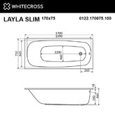 Акриловая ванна Whitecross Layla Slim 170x75