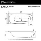 Акриловая ванна Whitecross Layla 180x80