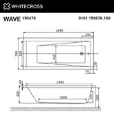 Акриловая ванна Whitecross Wave 150x70