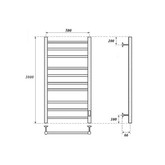 Полотенцесушитель электрический Point Аврора П10 500x1000, диммер справа, белый