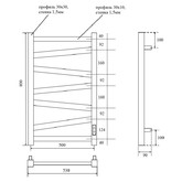 Полотенцесушитель электрический Point Феникс П7 500x800, диммер справа, черный