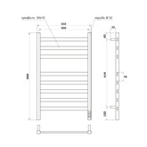 Полотенцесушитель электрический Point Селена П6 500x800, диммер справа, графит